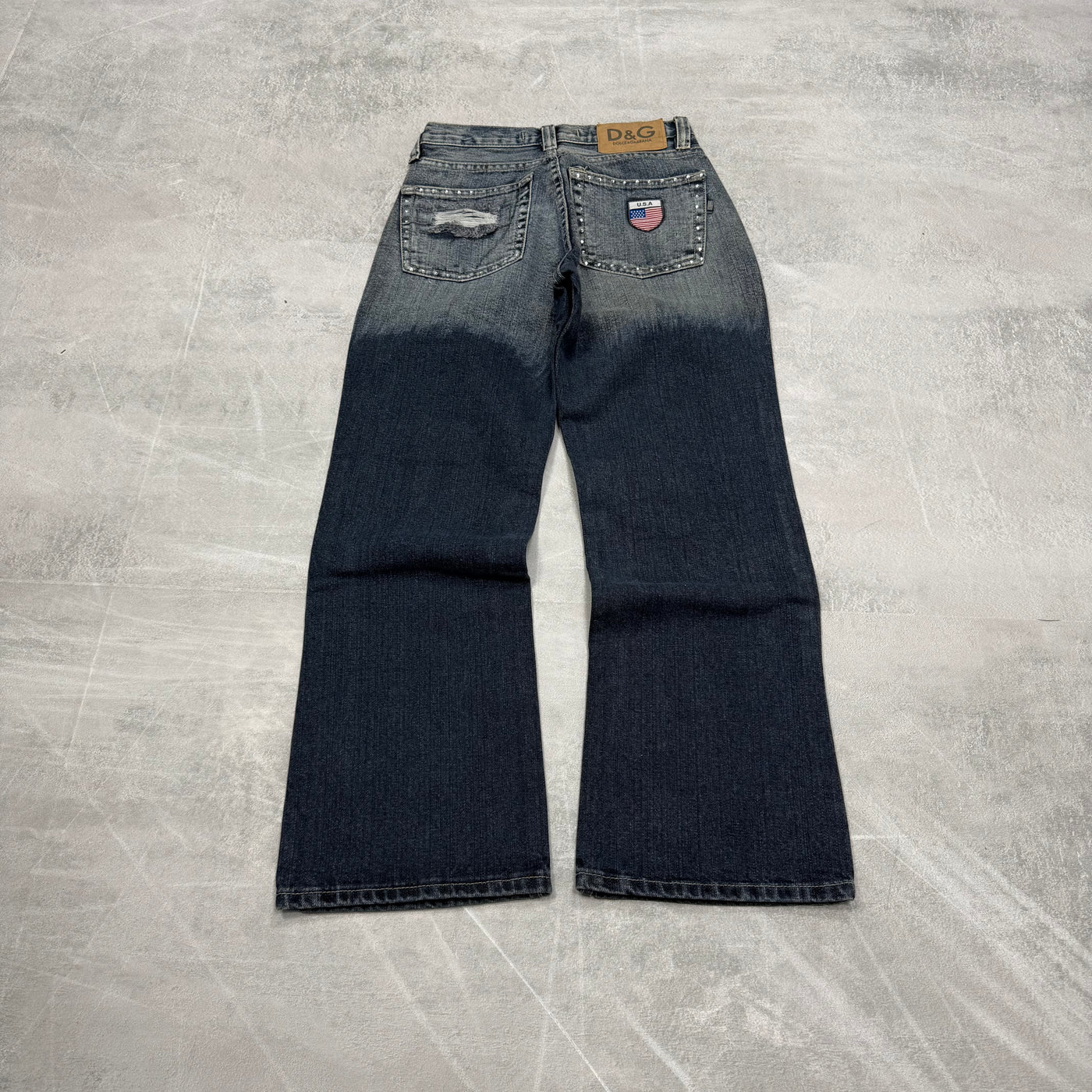 Dolce Gabana Big Print Washed Vintage Jeans | XS