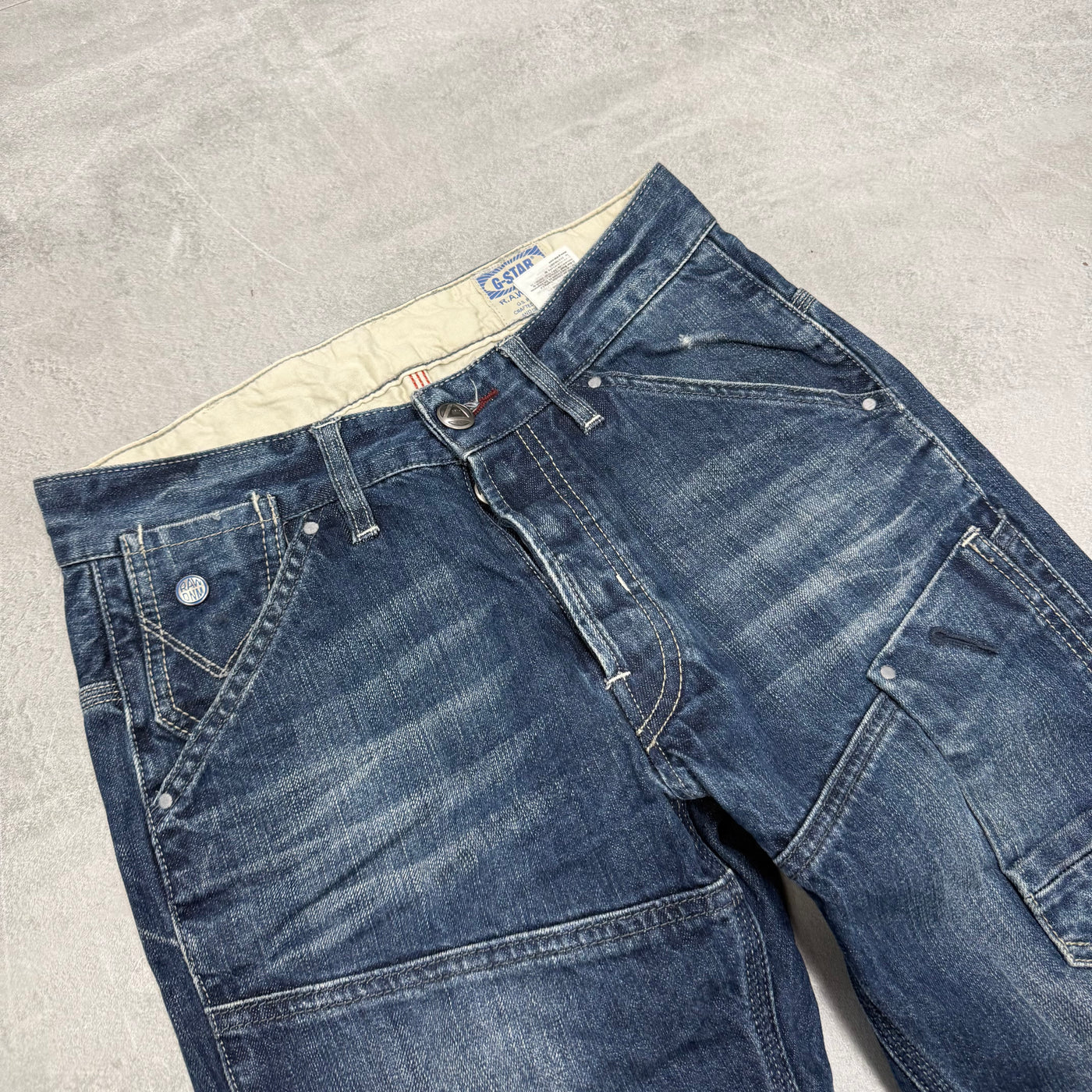 G-Star Big Print Washed Vintage Jeans | XS
