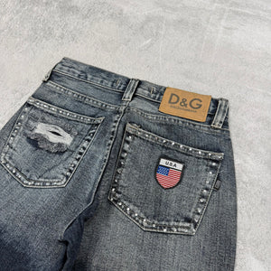 Dolce Gabana Big Print Washed Vintage Jeans | XS