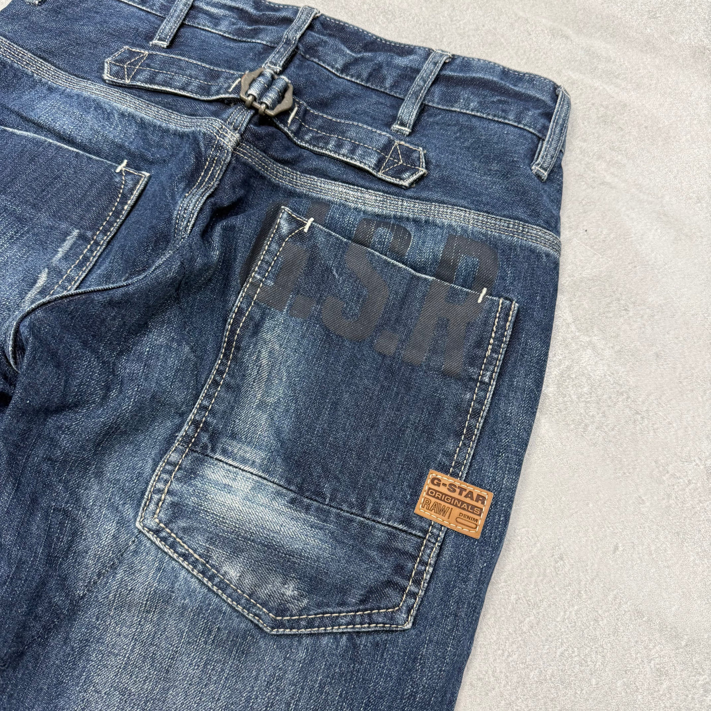 G-Star Big Print Washed Vintage Jeans | XS