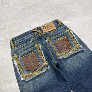 Dolce Gabana Big Print Vintage Jeans | XS