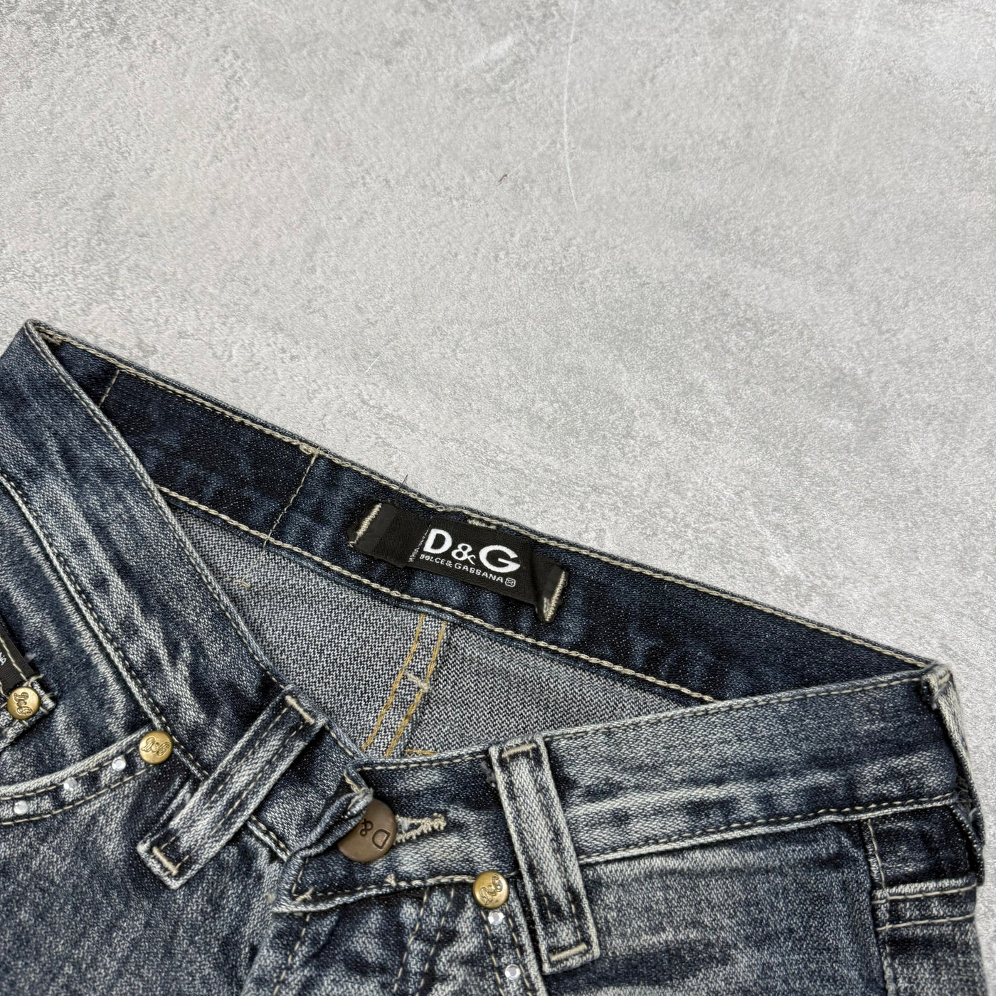 Dolce Gabana Big Print Washed Vintage Jeans | XS
