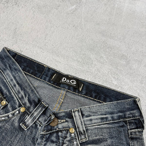 Dolce Gabana Big Print Washed Vintage Jeans | XS