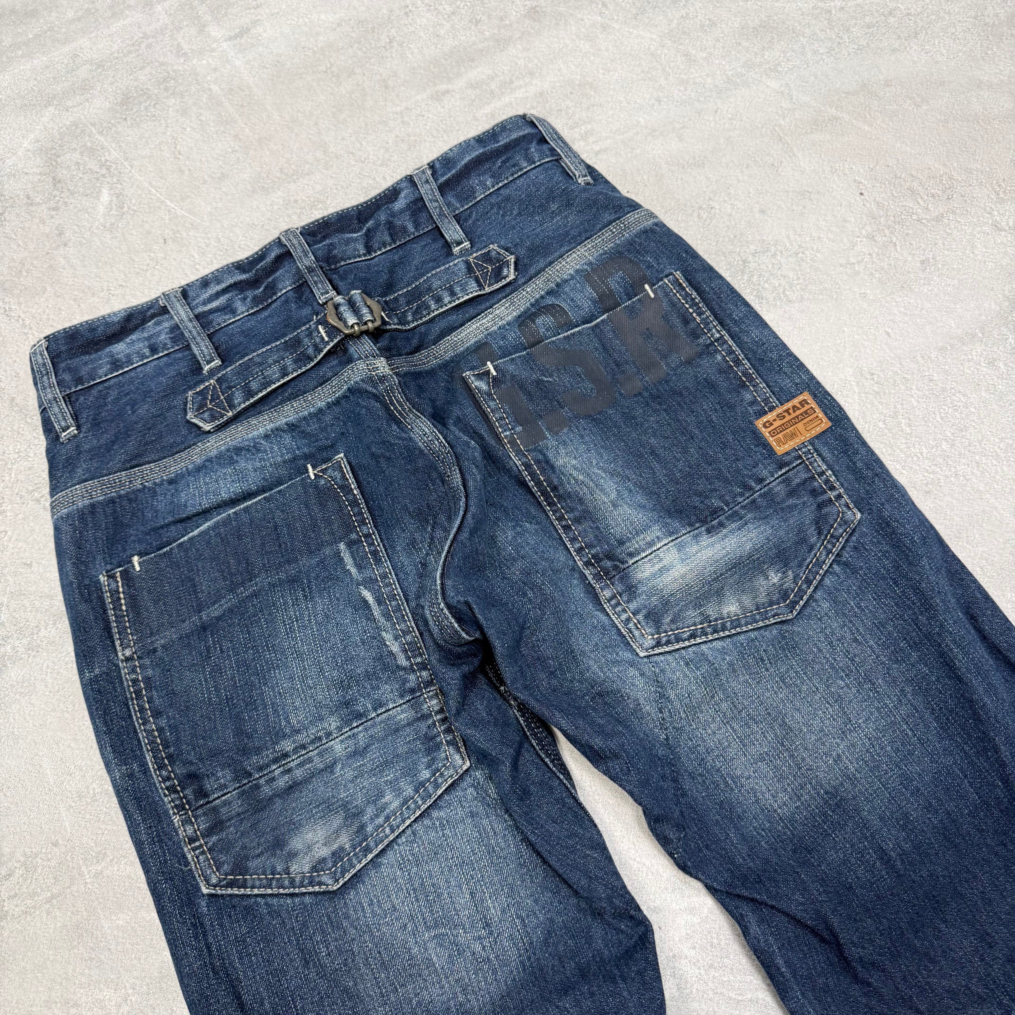 G-Star Big Print Washed Vintage Jeans | XS