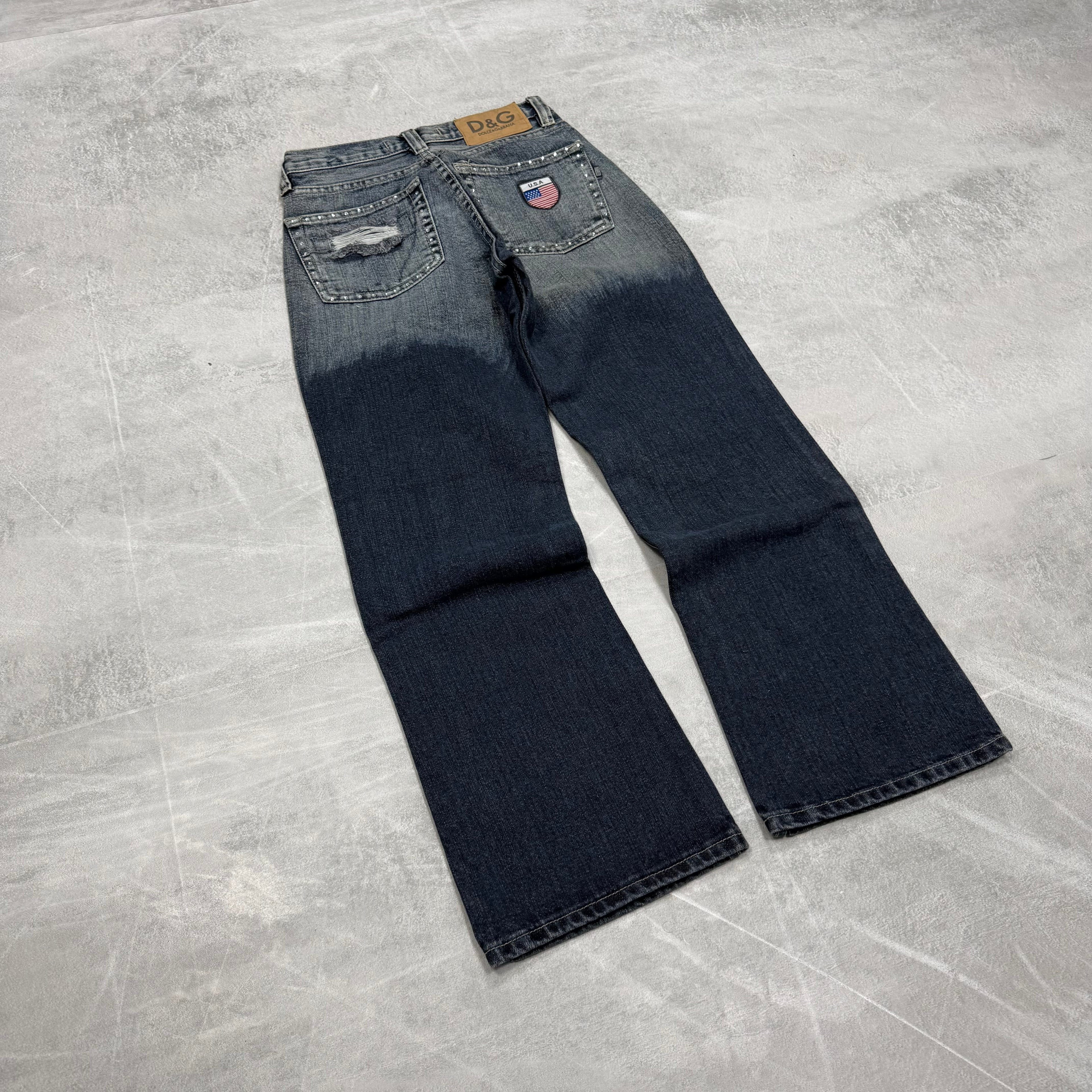 Dolce Gabana Big Print Washed Vintage Jeans | XS